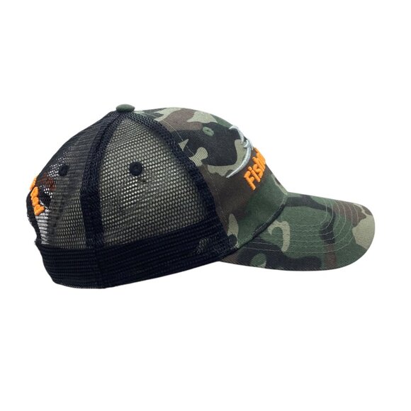 Fishoholic Camouflage Trucker Cap With Embroidered Logo Mesh Back Adjustable - Picture 4 of 5